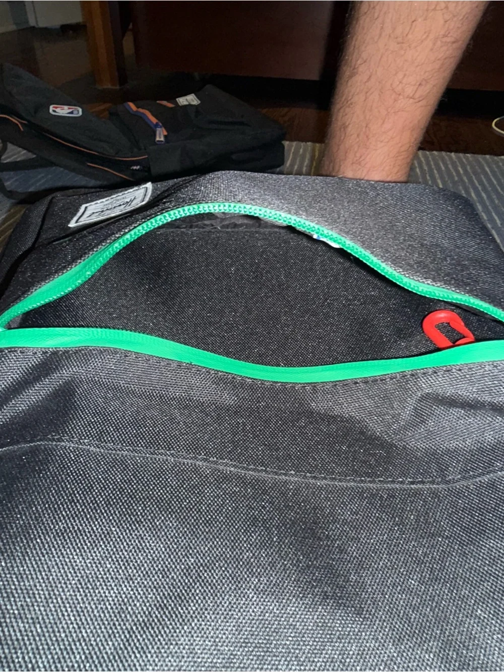 Herschel Supply Company Black Backpack with Green Accents used once